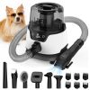 Dog Grooming Kit, Pet Hair Vacuum and Dog Dryer with 5 Pet Grooming Tools, 600w Dog Grooming Vacuum with 3L Dust Cup Dog Clippers, Low Noise Pet Groom