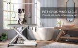 super Deluxe electric pet grooming table, 110V/220V professional groomer recommend height adjust from 8 up to 36inch