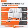 VEVOR 62" Pet Dog Bathing Station w/Stairs, Professional Stainless Steel Dog Grooming Tub w/ Soap Box, Faucet,Rich Accessory,Bathtub for Large,Medium,