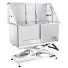 VEVOR 50" Pet Dog Bathing Station Electric Height Adjustment, Professional Stainless Steel Dog Grooming Tub w/ Soap Box, Faucet,Rich Accessory,Bathtub