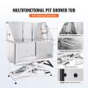 VEVOR 50" Pet Dog Bathing Station Electric Height Adjustment, Professional Stainless Steel Dog Grooming Tub w/ Soap Box, Faucet,Rich Accessory,Bathtub