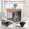 Dog Crate Furniture, Wooden Dog Crate End Table, 38.4 Inch Dog Kennel with 2 Drawers Storage, Heavy Duty Dog Crate, Decorative Pet Crate Dog Cage for
