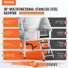 VEVOR 38" Pet Dog Bathing Station w/Ramp, Professional Stainless Steel Dog Grooming Tub w/ Storage Drawer, Floor Grate, Faucet, Dog Bathtub for Large,
